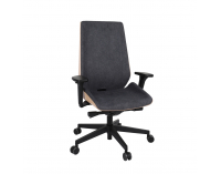 Kancelárska stolička s podrúčkami Munos Wood - tmavosivá / buk prírodný / čierna