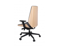 Kancelárska stolička s podrúčkami Munos Wood - tmavosivá / buk prírodný / čierna