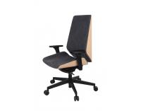Kancelárska stolička s podrúčkami Munos Wood - tmavosivá / buk prírodný / čierna