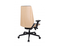 Kancelárska stolička s podrúčkami Munos Wood - tmavosivá / buk prírodný / čierna