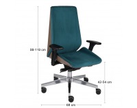 Kancelárska stolička s podrúčkami Munos Wood - tmavozelená / patyna čierna / chróm