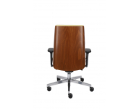 Kancelárska stolička s podrúčkami Munos Wood - žltá / orech svetlý / chróm