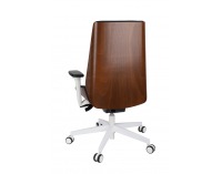 Kancelárska stolička s podrúčkami Munos Wood W - čierna / orech svetlý / biela