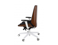 Kancelárska stolička s podrúčkami Munos Wood W - čierna / orech svetlý / biela