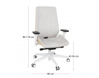 Kancelárska stolička s podrúčkami Munos Wood W - svetlosivá / patyna svetlá / biela