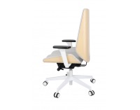 Kancelárska stolička s podrúčkami Munos Wood W - svetlosivá / patyna svetlá / biela