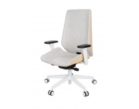 Kancelárska stolička s podrúčkami Munos Wood W - svetlosivá / patyna svetlá / biela