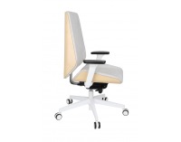 Kancelárska stolička s podrúčkami Munos Wood W - svetlosivá / patyna svetlá / biela