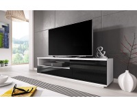 TV stolík Muza - biela / čierny lesk