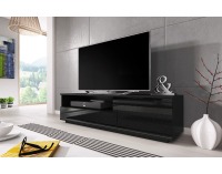 TV stolík Muza - čierna / čierny lesk