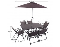 Záhradný set Aguante - grafit / čierna