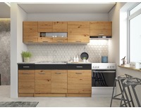 Kuchyňa Ariette 240 - dub artisan / čierny lesk