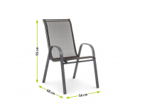 Záhradná stolička Arkadia - grafit / sivohnedá
