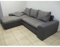 Rohová sedačka s rozkladom Bentley SR L/P - armada PU light gray / Lucy 1 gray