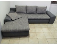 Rohová sedačka s rozkladom Bentley SR L/P - armada PU light gray / Lucy 1 gray