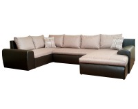 Rohová sedačka U s rozkladom Bentley U-Form L/P - armada PU maron / ramos C cocoa plain / ramos A co