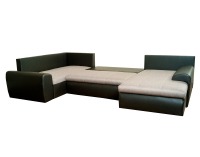 Rohová sedačka U s rozkladom Bentley U-Form L/P - armada PU maron / ramos C cocoa plain / ramos A co