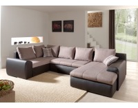 Rohová sedačka U s rozkladom Bentley U-Form L/P - armada PU maron / ramos C cocoa plain / ramos A co