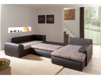 Rohová sedačka U s rozkladom Bentley U-Form L/P - armada PU maron / ramos C cocoa plain / ramos A co