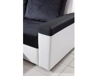Rohová sedačka s rozkladom a úložným priestorom Belise - armada PU biela / hippo čierna