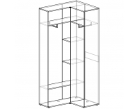 Rohová predsieňová skriňa Bristol CW-2D - biela / dub wellington