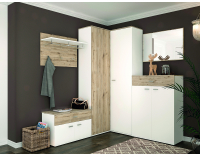 Dvojdverová predsieňová skrinka so zásuvkou Bristol S-2D/1DR - biela / dub wellington