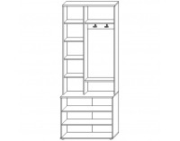 Predsieň so zrkadlom Bristol S - biela / dub wellington