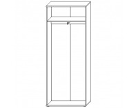 Dvojdverová predsieňová skriňa Bristol W-2D - biela / dub wellington