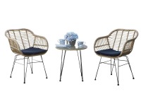 Záhradný set z umelého ratanu Compatto - béžová / čierna