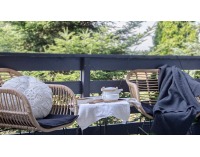 Záhradný set z umelého ratanu Compatto - béžová / čierna