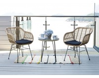 Záhradný set z umelého ratanu Compatto - béžová / čierna