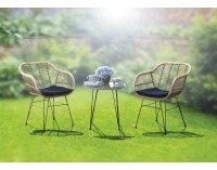 Záhradný set z umelého ratanu Compatto - béžová / čierna