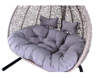 Závesné hojdacie kreslo Cuban - sivý ratan / sivé podušky