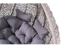 Závesné hojdacie kreslo Cuban - sivý ratan / sivé podušky