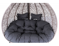 Závesné hojdacie kreslo Cuban - sivý ratan / tmavosivé podušky