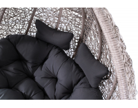 Závesné hojdacie kreslo Cuban - sivý ratan / tmavosivé podušky