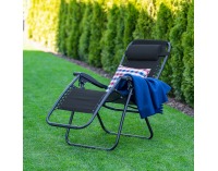 Záhradné lehátko Deluxe - čierna