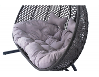 Závesné hojdacie kreslo Dominica - sivý ratan / sivé podušky