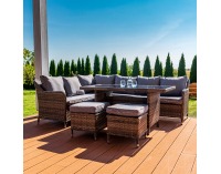 Záhradný nábytok z umelého ratanu Grandissimo - tmavosivá / sivá