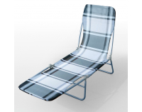 Záhradné lehátko Guliver - čiernobiele káro