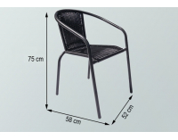 Záhradná stolička Herkules - čierna