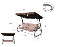 Záhradná hojdačka Ines - hnedá