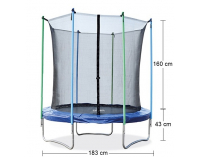 Trampolína Jumper 183 cm - čierna / modrá