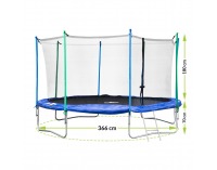 Trampolína Jumper 366 cm - čierna / modrá