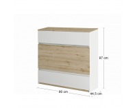 Zásuvková komoda Leksand CH-4DR - dub wellington / biela