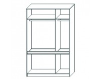 Trojdverová šatníková skriňa Leksand W-3D - dub wellington / biela