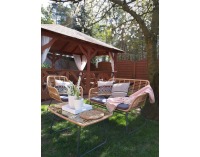 Záhradný nábytok z umelého ratanu Livorno - sivá / béžová