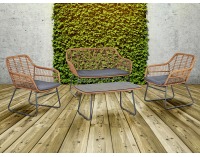 Záhradný nábytok z umelého ratanu Livorno - sivá / béžová