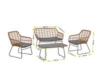 Záhradný nábytok z umelého ratanu Livorno - sivá / béžová