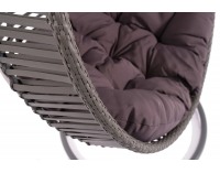 Závesné hojdacie kreslo Madeira - sivý ratan / tmavosivá poduška